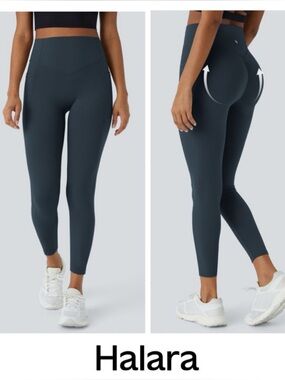 🔥NEW! HALARA UltraSculpt High Waist Scrunch Butt Tummy Control Grey Leggings L